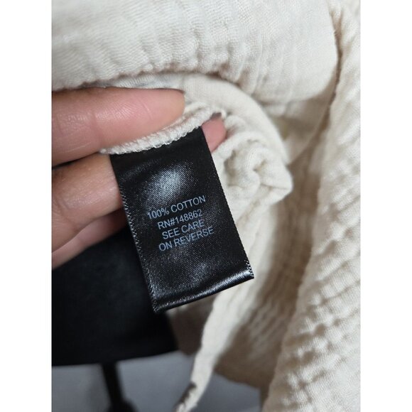 Torrid Collared Button Down Gauze Sleeveless Drop Sleeve Size 5 Cream Cotton - Picture 3 of 6